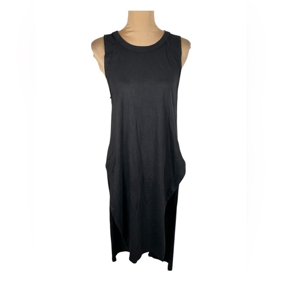 Free People 🖤 We The Free Tank Top Tunic Crochet Open Back Black Tunic Tank Med. - Picture 2 of 9